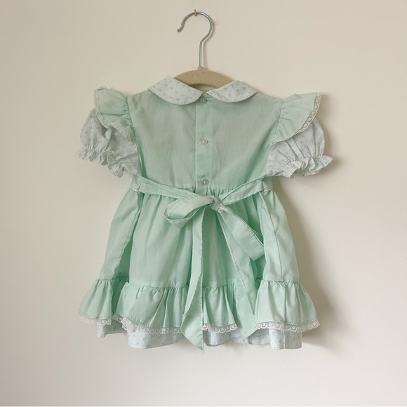 Vintage Mint Green Baby Dress Size 12M - Picture 2 of 4
